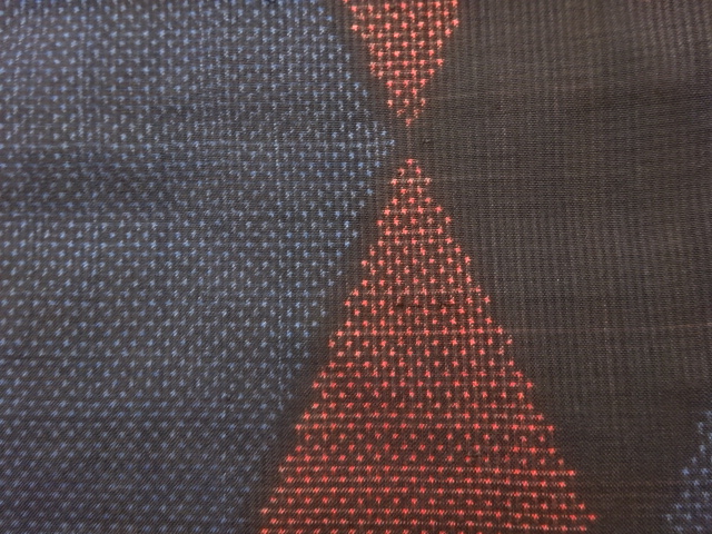 JAPANESE KIMONO / ANTIQUE KIMONO / DORO OSHIMA TSUMUGI / WOVEN RHOMBUS / 5MARUKI